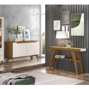 Conjunto Buffet Quartzo e Aparador Menphis - Nature/Off White