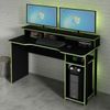 Mesa Gamer Escrivaninha com Porta CPU Preto/Verde