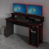 Mesa Gamer Escrivaninha com Porta CPU Preto/Vermelho