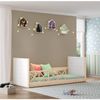 Cama Infantil Montessoriana Garden com Grades Casatema Natural/Branco