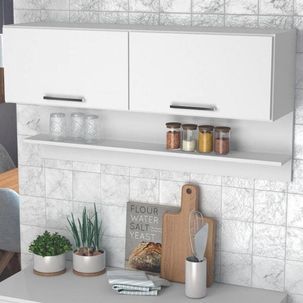 Armário Aéreo 2 Portas Basculantes Nova Mobile Branco TX