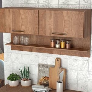 Armário Aéreo 2 Portas Basculantes Nova Mobile Montana