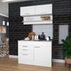 Conjunto Balcão 120cm e Aéreo 2 Portas 1 Preteleira Cj03 Marajó Nova Mobile Branco TX