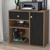 Armário Multiuso 1 Porta 1 Gaveta Ravena Mel/Preto