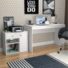 Kit 2 Peças com Escrivaninha e Armário Multiuso Baixo 2 Nichos B32 Branco