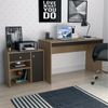 Kit 2 Peças com Escrivaninha e Armário Multiuso Baixo 2 Nichos B32 Mel/Preto