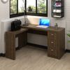 Mesa para Escritório em L com 3 Gaveta Me4101 Nogal