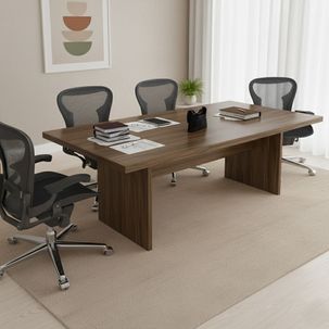 Mesa para Reunião 6 Lugares 200x100cm Nogal