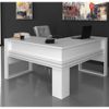 Mesa para Escritório 136cm em L com Detalhe Ripado ME4145 Branca
