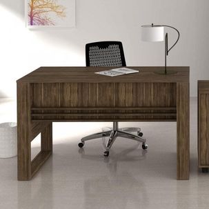 Mesa para Escritório com Ripado 127cm ME4146 Nogal