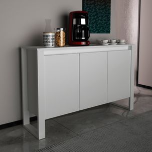 Balcão para Escritório 136cm com 3 Portas e 1 Prateleira ME4147 Branco
