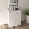 Balcão para Escritório 60cm com 1 Prateleira 2 Portas e Chave ME4149 Branco