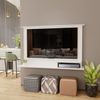 Painel para TV até 48 Polegadas 1 Nicho e 3 Prateleiras Arizona drd Móveis Branco Perfect Wood