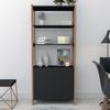Armário para Escritório Aberto com 2 Portas Appunto Preto/Castanho