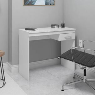 Escrivaninha para Escritório Computador 1 Gaveta Torino DRD Móveis Branco Perfect Wood