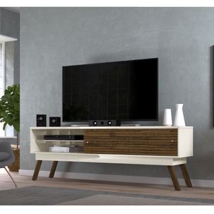 Rack Frizz com 2 Portas 182 cm - Off White/Imbuia