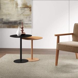 Conjunto 2 Mesas Laterais Lia Preto/Natural