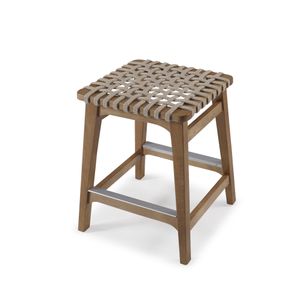 Banqueta Baixa Elegance em Madeira Tauari - Areia/Amêndoa