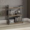 Estante para Livros Industrial Baixa 3 Prateleiras 89cmx72cm Freijó/Preto Fosco