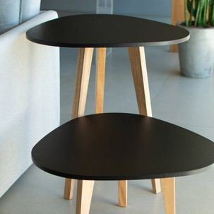 Mesa Lateral Pés Palito Munique Preto