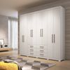 Guarda Roupa Casal 8 Portas 6 Gavetas Master com Pés Branco