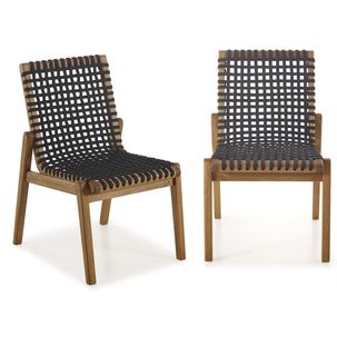 Conjunto 2 Cadeiras em Madeira e Corda Náutica sem Braço Traço Stain Jatobá