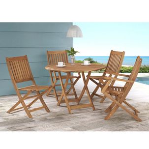 Kit para Área Externa com Mesa 120cm e 4 Cadeiras Eucalipto - Jatobá