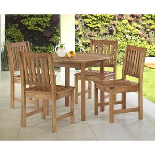 Kit para Área Externa com Mesa 80cm e 4 Cadeiras Eucalipto - Jatobá