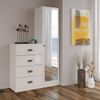 Cômoda Estilo 1 Porta com Espelho e 4 Gavetas Santos Andirá Branco