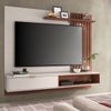 Painel para TV até 60 Polegadas Ripado LED Tocantins Off White/Nogueira Real
