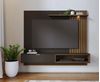 Painel para TV até 65 Polegadas Ripado LED Tocantins Preto Fosco/Noce Milano