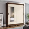 Guarda Roupa Solteiro 2 Portas de Correr 2 Gavetas Briz Castanho HP/Off White