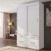 Guarda Roupa 2 Portas de Correr e 4 Gavetas Marel Branco Branco
