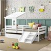 Bicama Solteiro Infantil Prime Telhadinho II e Escadinha/Escorrega Casatema Branco