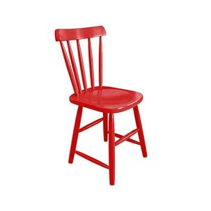 Cadeira Espanha com Assento Anatômico Madeira/MDF Deiss Vermelho