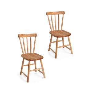 Kit 2 Cadeiras Espanha com Assento Anatômico Madeira - Natural
