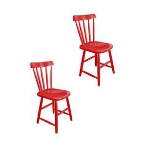 Kit 2 Cadeiras Espanha com Assento Anatômico Madeira/MDF - Vermelho