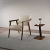 Poltrona Decorativo 56x74x78cm Madeira Maciça Flavia Volttoni Castanho/Bege