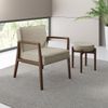 Poltrona Decorativa 60x82x79cm Madeira Maciça Maite Castanho/Bege