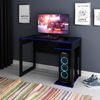 Mesa Gamer 105cm com 1 Prateleira e Porta CPU ME4161 Preto/Azul