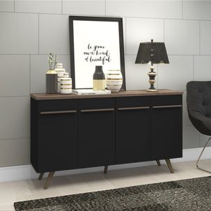 Buffet Aparador 4 Portas RT 3133 Preto/Rústico