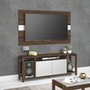 Rack com Painel para TV até 55 Polegadas 2 Portas Tecno Mobili Branco/Nogal