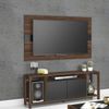 Rack com Painel para TV até 55 Polegadas 2 Portas Tecno Mobili Preto/Nogal