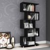 Estante para Livros com Nichos Esm209 Retrô Preto Acetinado