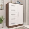 Cômoda 5 Gavetas e 1 Porta Teka/Branco
