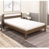 Cama de Casal com Cabeceira Ripada - Nogal/Branco