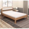 Cama de Casal com Cabeceira Ripada - Amêndoa/Branco