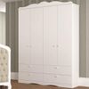 Guarda-Roupa de Bebê 4 Portas 4 Gavetas Aquarela Espresso Móveis Branco