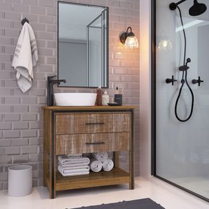 Gabinete Madeira Maciça Garapa Bianco Industrial Artemobili Garapa/Garapa Bianco