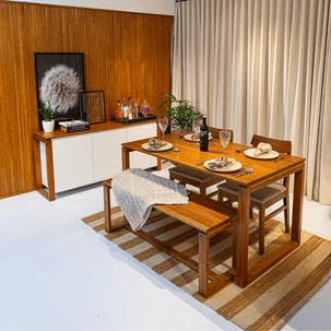 Buffet Aparador 3 Portas 1 Gaveta 140cm Craft Garapa/Branco